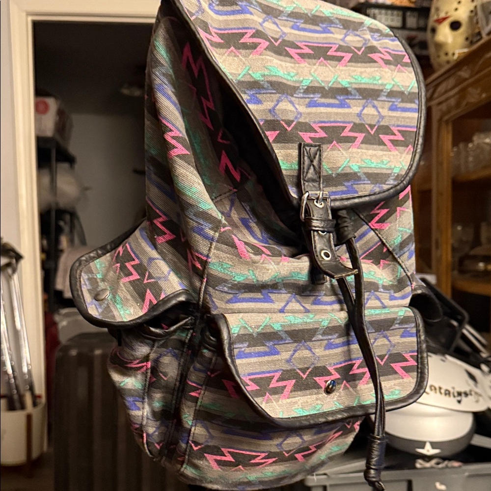 Colorful Geometric Pattern Backpack - image 1